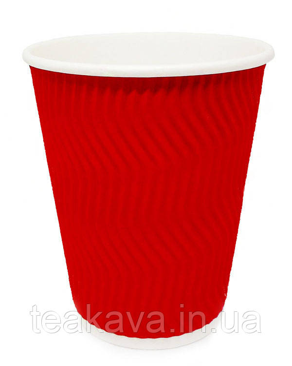 Гофростакан 400 мл червоний, 15 шт., фото 1