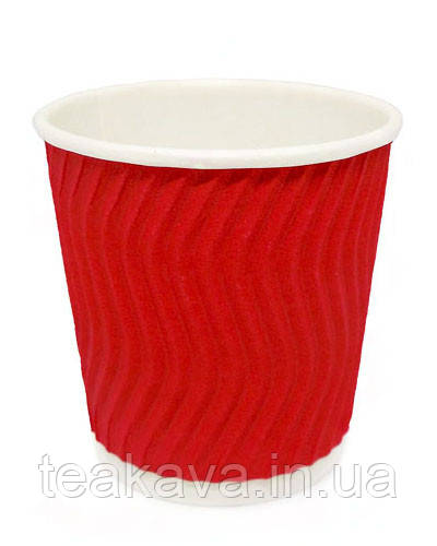 Гофростакан 110 мл червоний, 20 шт., фото 1