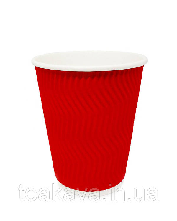 Гофростакан 175 мл червоний, 20 шт., фото 1