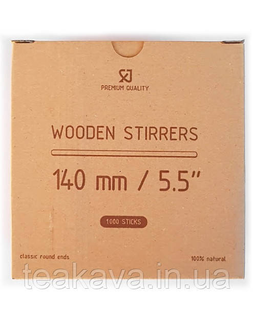 Мішалки Дерево шліфовані 140 мм, 1000 шт., фото 1