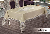 Скатерть прямоугольная люрекс 160х220 (TM Maison Royale), Almond Cri, Турция