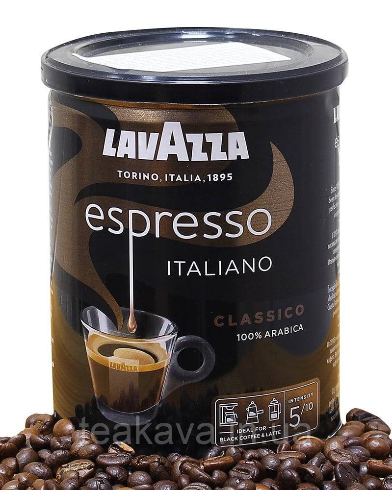 Кава мелена Lavazza Caffe Espresso/ Lavazza Espresso Italiano Classico 100% арабіка, 250 г (ж/б) (8000070018877)