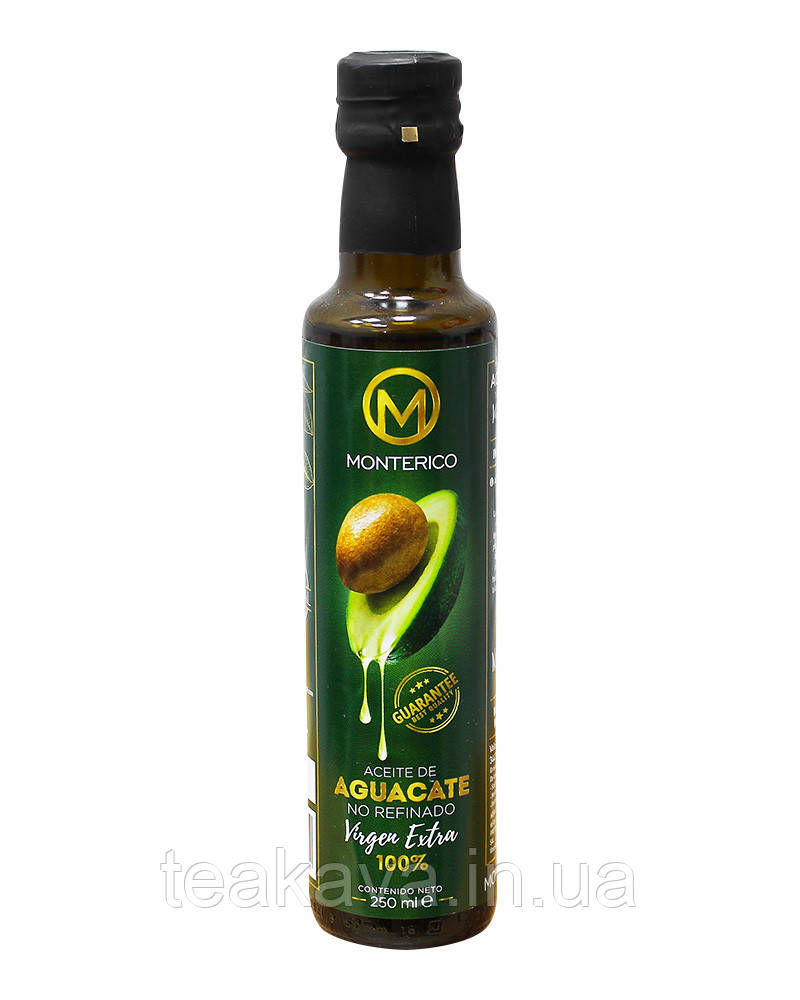 Олія авокадо нефільтрована Monterico Aceite de Aguacate Virgin Extra NO REFINADE, 250 г (8412454002950)