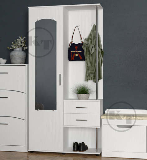 Прихожая Компанит Надежда белая в интерьере коридора