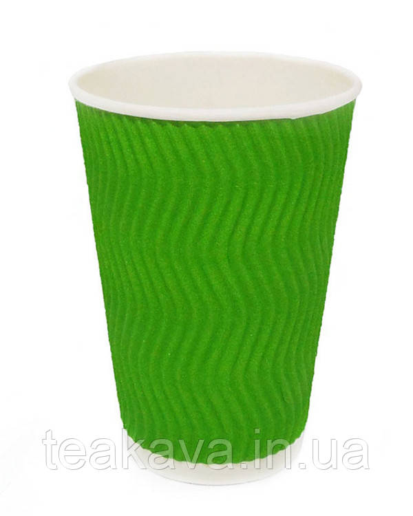 Гофростакан 250 мл зелений, 20 шт., фото 1