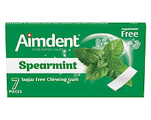 Жувальна гумка без цукру зі смаком зеленої м'яти Aimdent SPEARMINT, 7 шт/уп (жевачка, жуйка)