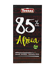 Шоколад чорний без цукру, без глютену TORRAS Africa 85%, 100 г