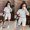 Стильний літній костюм шорти та укорочена вільна футболка, фото 9