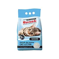 Бентонитовый наполнитель Super Benek Compact для кошачьего туалета, без аромата, 5 л