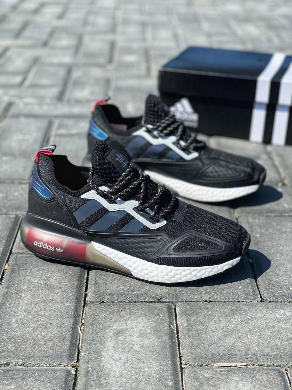 Кроссовки мужские черные Adidas ZX 2K (07580)