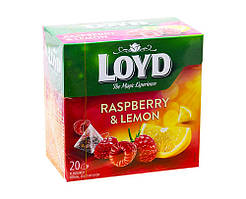 Чай фруктовий Малина-лимон LOYD Raspberry & Lemon, 40 г (20шт * 2г)