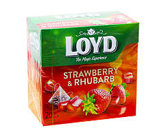 Чай фруктовий Полуниця-ревінь LOYD Strawberry & Rhubarb, 40 г (20шт * 2г)