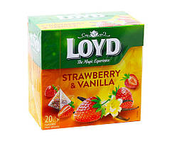 Чай фруктовий Полуниця-ваніль LOYD Strawberry & Vanilla, 40 г (20шт * 2г)
