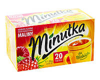 Чай черный Minutka со вкусом малины в пакетиках, 28 г (20шт*1,4г) (5900396012302)