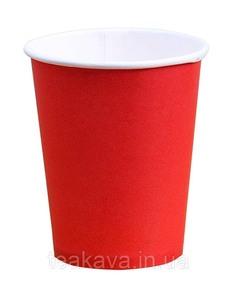 Стакан паперовий червоний 400 мл, 50 шт., фото 1