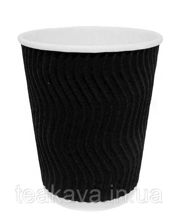 Гофростакан 400 мл чорний, 15 шт., фото 1