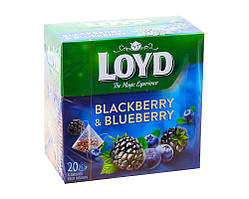 Чай фруктовий Ожина-чорниця LOYD Blackberry & Blueberry, 40 г (20шт*2г)