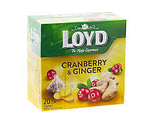 Чай фруктовий Журавлина-імбир LOYD Cranberry & Ginger, 40 г (20шт*2г)