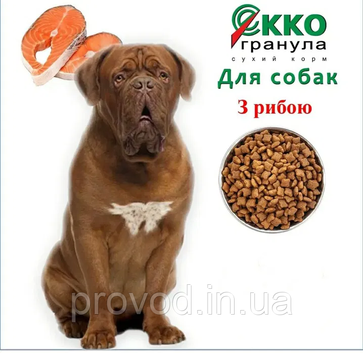 Корм для собак  середніх та великих порід з рибою EKKO ГРАНУЛА преміум класу 1 кг