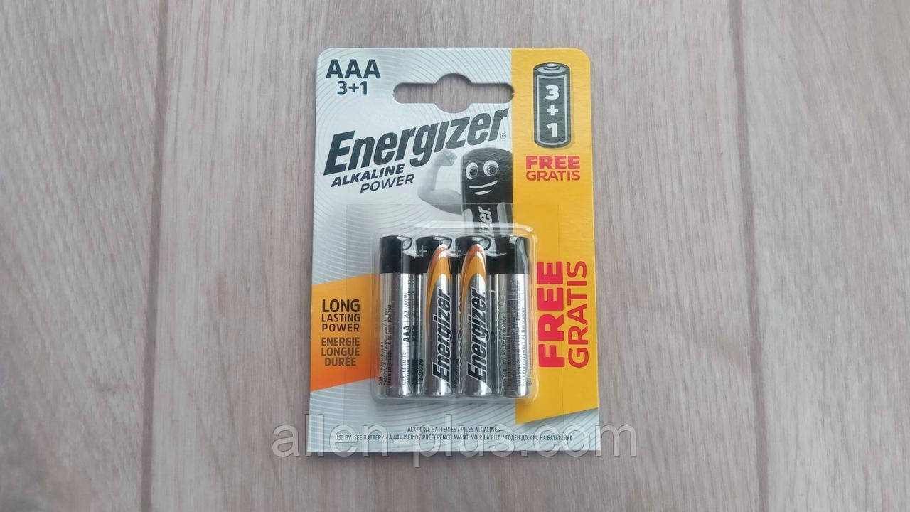 Батарейка лужна Energizer ALKALINE POWER LR03/AAA, блістер 4 шт.