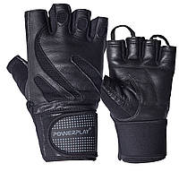 Спортивные перчатки для фитнеса PowerPlay Черные L