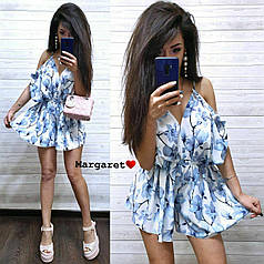 Комбінезон літній на бретельках шорти кльош