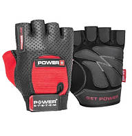 Спортивные перчатки для фитнеса и тяжелой атлетики Power System Power Plus Black/Red S