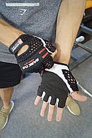 Спортивные перчатки для фитнеса и тяжелой атлетики Power System Basic EVO Black Red Line S