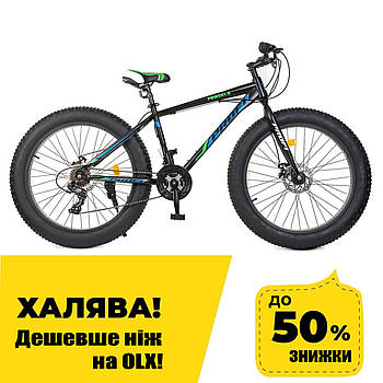 Велосипед фетбайк 26 дюймів Profi Power EB26POWER 1.0 S26.5 Сталева рама Чорно-синій