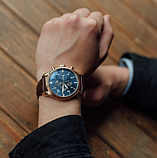 Модний чоловічий наручний годинник на шкіряному ремінці ,Годинники механічні чоловічі класичні, фото 10