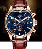 Модний чоловічий наручний годинник на шкіряному ремінці ,Годинники механічні чоловічі класичні, фото 7