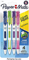 Механические карандаши Paper Mate Clear Point, 0,7 мм, модные разные цвета, упаковка из 4 шт.