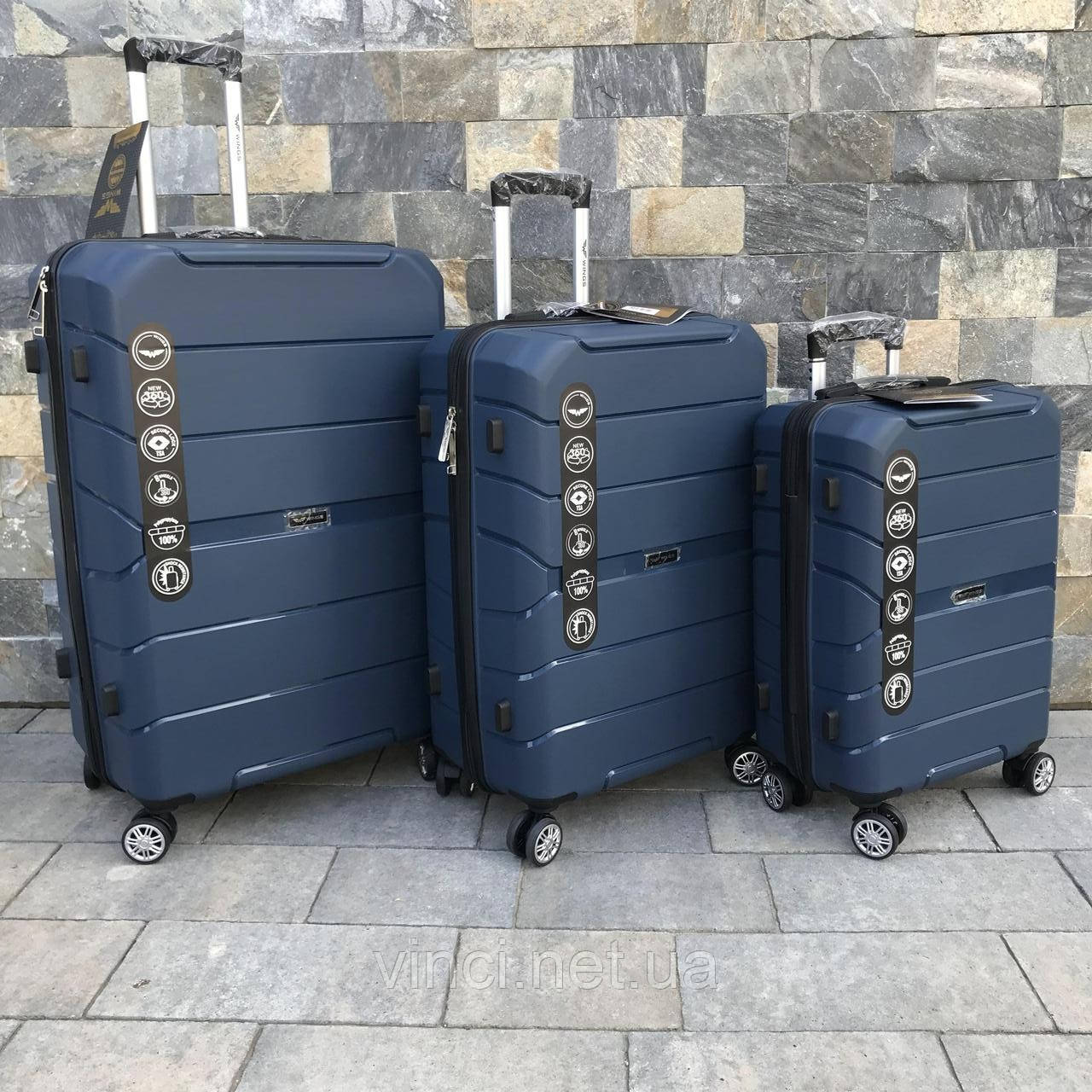 Сумка дорожня S M L Чемодан дорожній ПОДВІЙНІ КОЛЕСА Wings PP05 Валіза міцна Чемодан дорожный ударопрочный, фото 1