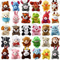 Набор из 32 мини-плюшевых игрушек для животных, милые маленькие животные, плюшевые украшения для ключей