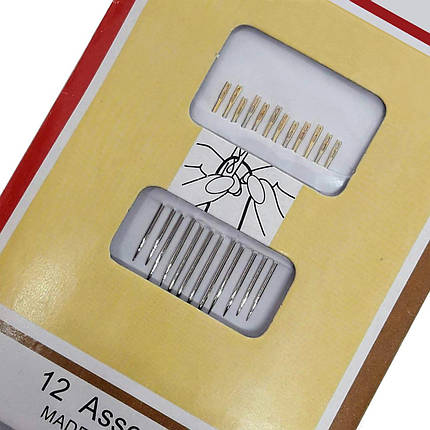 Голки для шиття #304 без вушка самозатяжні для людей зі слабким зором 12 шт. / уп., фото 2