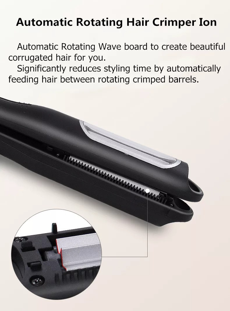 Плойка гофре щипцы "Сrimping hair iron" автоматические, Черный утюжок гофре для волос для объема (ST) - фото 9 - id-p1612690962