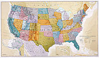 Международная гигантская классическая мегакарта США плакат с картой США лицевая ламинация 116х203 см