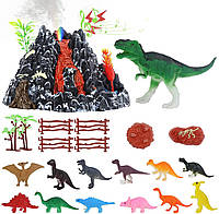 Игровой набор «Вулкан-динозавр» с более чем 20 фигурками, игрушками для мальчиков и девочек