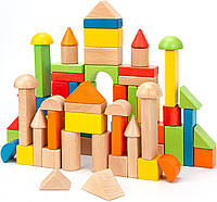Развивающие игрушки - Детский конструктор - Набор деревянных строительных блоков - для дошкольного обучения