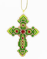 Крестик зеленый Набор для вышивания бисером объемной вышивки Golden Key N-066