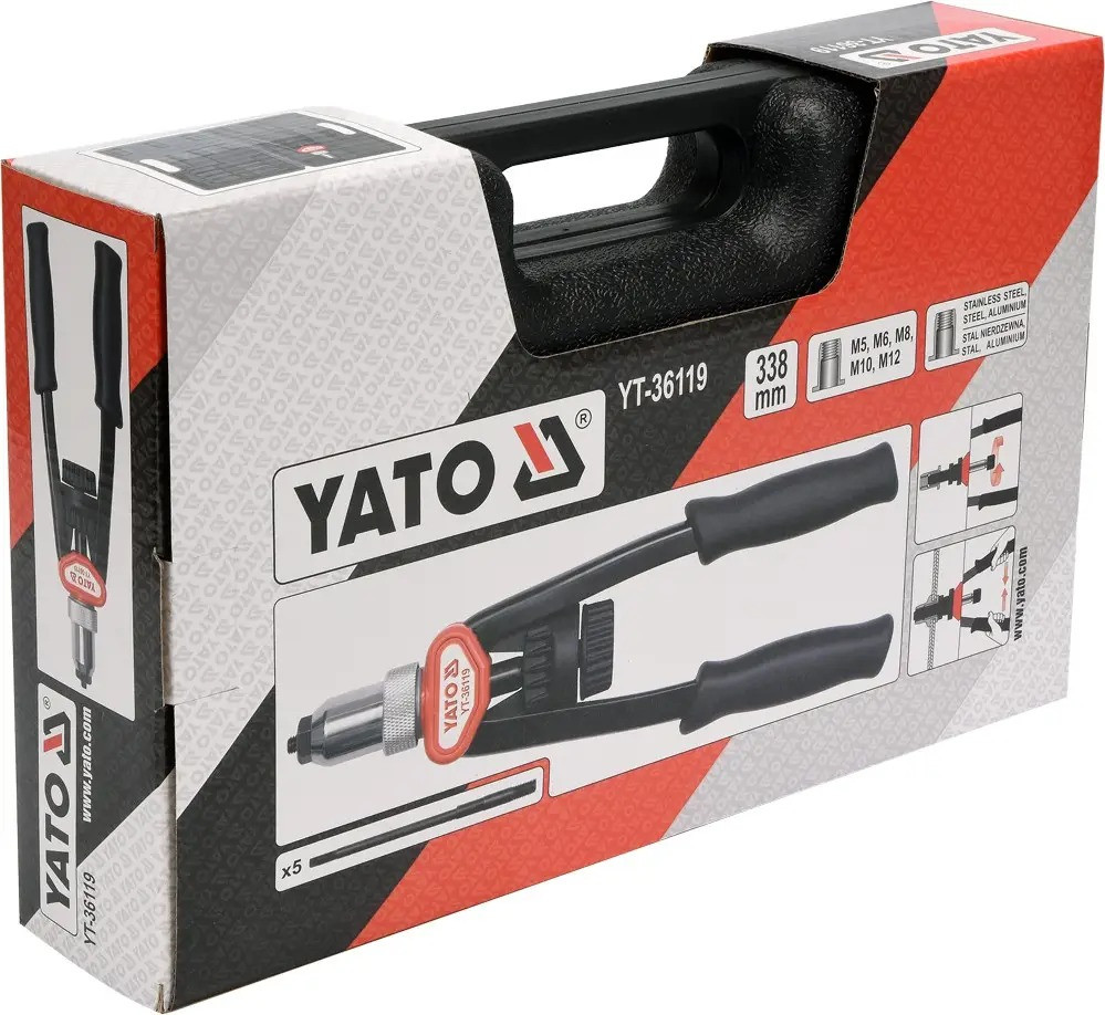 Ручной Заклепочник для Резьбовых Заклепок M5-M12 YATO YT-36119 А8915-4 ...