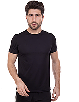 Спортивна футболка чоловіча чорна LIDONG M-3XL / Чоловіча футболка для занять спортом