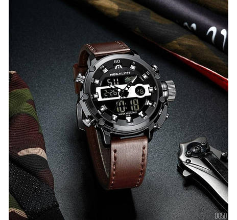 ЧОЛОВІЧИЙ НАРУЧНИЙ ГОДИННИК Megalith 8051M Brown-Black-Dark Gray, фото 1