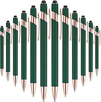 12 шт. шариковая ручка с наконечником стилуса, 1,0 мм металлическая ручка с черными чернилами, стилус