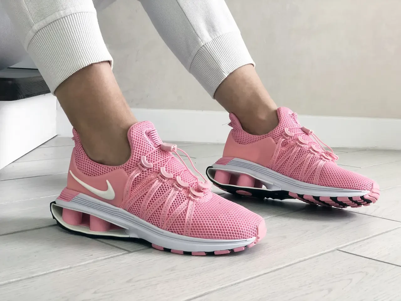 Купить Женские кроссовки Nike Найк Shox Gravity, сетка, пена, розовые с ...