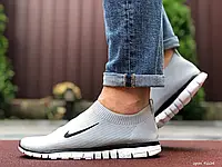 Мужские кроссовки Nike Найк Free Run 3.0, сетка, пена, серые. 41