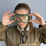 Тактичні окуляри на шолом зі змінними лінзами, не пітніють маска-окуляри військовим, окуляри для стрільби, фото 4