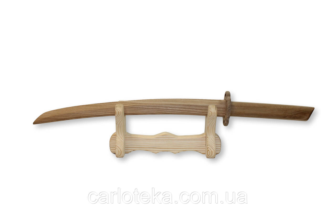 Короткий японский меч самурая деревянный "Вакидзаси" 60 см - фото 8 - id-p738463601