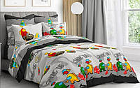 Комплект подросткового постельного двуспального белья Амонг ас, Бязь Люкс, Тиротекс, серый