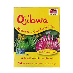 Чай оджибве NOW Foods, Real Tea "Ojibwa" без кофеина, 24 пакетика (42 г)